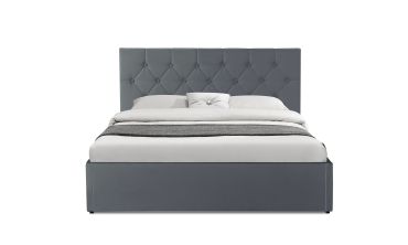 Lit coffre Hanna 140x190cm simili cuir gris