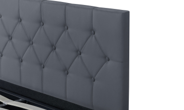 Lit coffre Hanna 140x190cm simili cuir gris