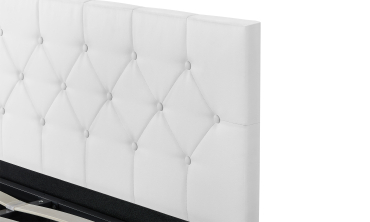 Lit coffre Hanna 140x190cm simili cuir blanc