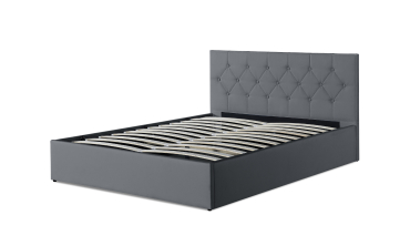 Lit coffre Hanna 160x200cm simili cuir gris