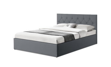 Lit coffre Hanna 160x200cm simili cuir gris