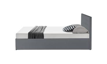 Lit coffre Hanna 160x200cm simili cuir gris