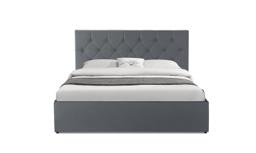 Lit coffre Hanna 160x200cm simili cuir gris