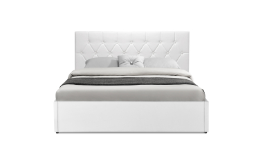 Lit coffre Hanna 160x200cm simili cuir blanc