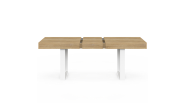 Table à manger extensible Brixton bois et blanc 120-160cm