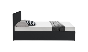 Lit coffre Hanna 140x190cm simili cuir noir