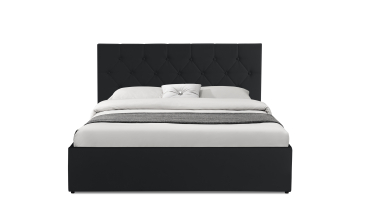 Lit coffre Hanna 140x190cm simili cuir noir
