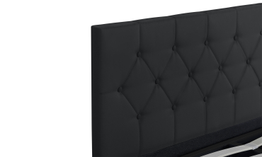 Lit coffre Hanna 140x190cm simili cuir noir