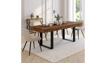 Table à manger extensible Brixton effet bois vieilli 160-200cm