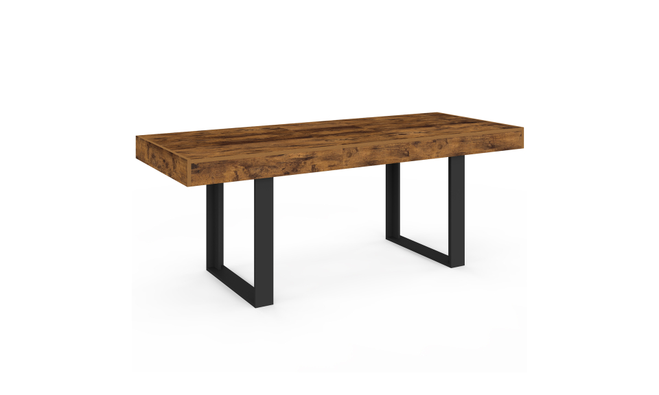 Table à manger extensible Brixton effet bois vieilli 160-200cm