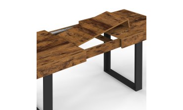 Table à manger extensible Brixton effet bois vieilli 160-200cm