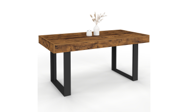 Table à manger extensible Brixton effet bois vieilli 160-200cm