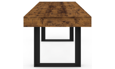 Table à manger extensible Brixton effet bois vieilli 160-200cm