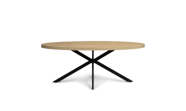 Table à manger ovale Céleste bois et noir 200cm