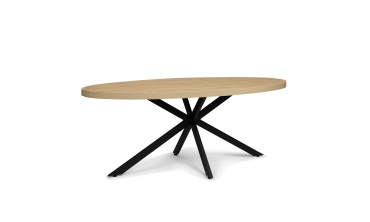 Table à manger ovale Céleste bois et noir 200cm