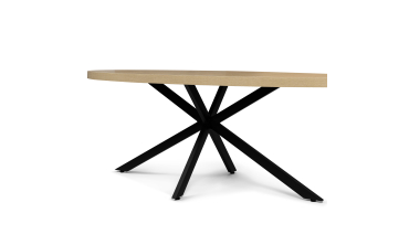 Table à manger ovale Céleste bois et noir 200cm