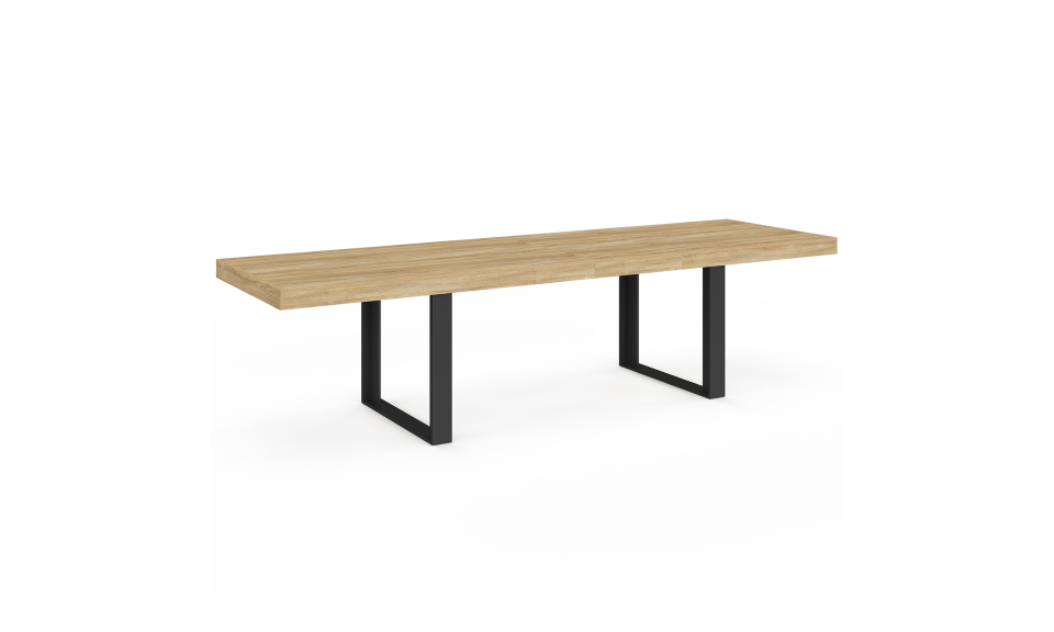 Table à manger extensible Brixton bois et noir 200-300cm