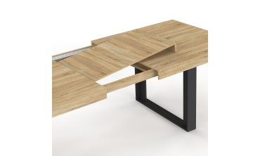 Table à manger extensible Brixton bois et noir 200-300cm