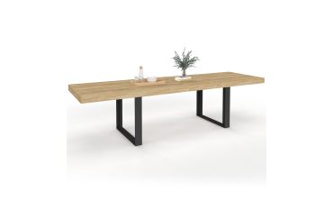 Table à manger extensible Brixton bois et noir 200-300cm