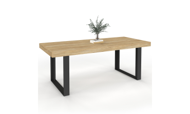 Table à manger extensible Brixton bois et noir 200-300cm