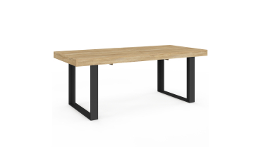 Table à manger extensible Brixton bois et noir 200-300cm