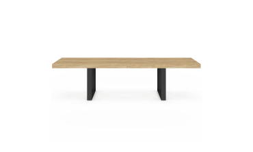 Table à manger extensible Brixton bois et noir 200-300cm