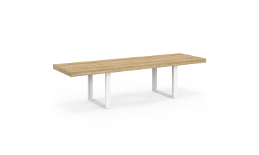 Table à manger extensible Brixton bois et blanc 200-300cm