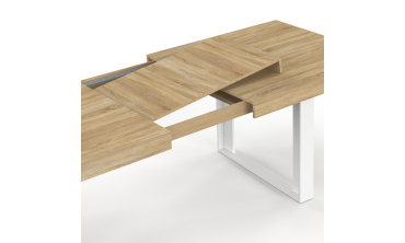 Table à manger extensible Brixton bois et blanc 200-300cm