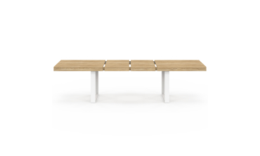 Table à manger extensible Brixton bois et blanc 200-300cm