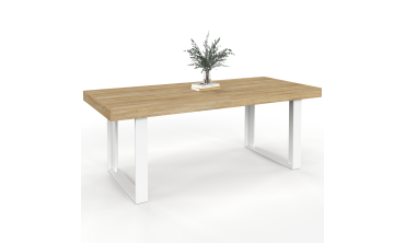 Table à manger extensible Brixton bois et blanc 200-300cm