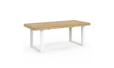Table à manger extensible Brixton bois et blanc 200-300cm