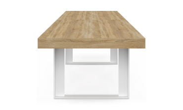 Table à manger extensible Brixton bois et blanc 200-300cm