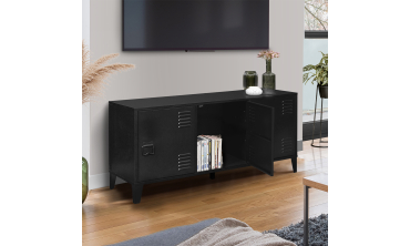 Meuble TV Storen 3 portes en métal noir L113cm