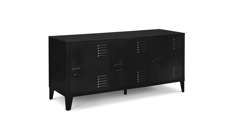 Meuble TV Storen 3 portes en métal noir L113cm