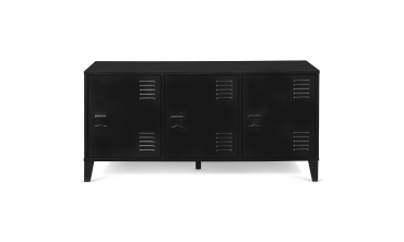 Meuble TV Storen 3 portes en métal noir L113cm