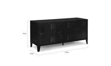 Meuble TV Storen 3 portes en métal noir L113cm