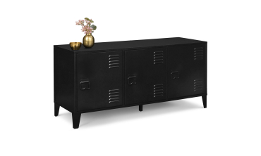 Meuble TV Storen 3 portes en métal noir L113cm