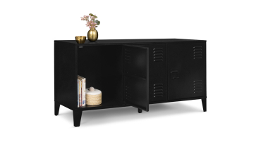 Meuble TV Storen 3 portes en métal noir L113cm