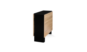 Table à manger dépliable Edi avec rangement bois et noir
