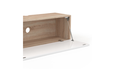 Meuble TV suspendu Michigan bois et blanc 180cm