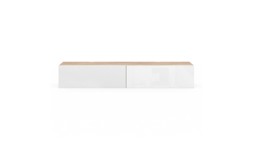 Meuble TV suspendu Michigan bois et blanc 180cm