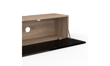 Meuble TV suspendu Michigan bois et noir 180cm