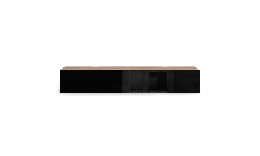 Meuble TV suspendu Michigan bois et noir 180cm
