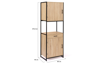 Meuble cuisine Memphis 2 niveaux 60x170cm