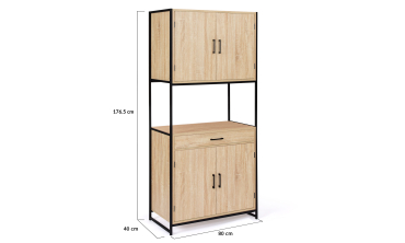 Meuble cuisine Memphis 2 niveaux 80x176cm