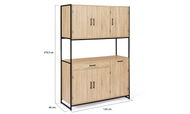 Meuble cuisine Memphis 2 niveaux 120x176cm