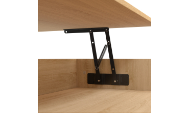 Table basse Tania relevable bois et noir