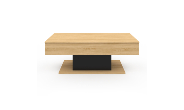 Table basse Tania relevable bois et noir