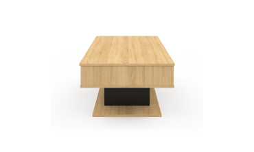 Table basse Tania relevable bois et noir