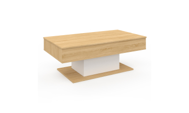 Table basse Tania relevable bois et blanc